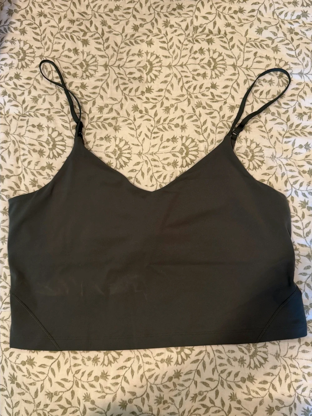lululemon Align Cropped Cami Tank Top, Light Support, A/B Cup - Dark Forest - Picture 3 of 5